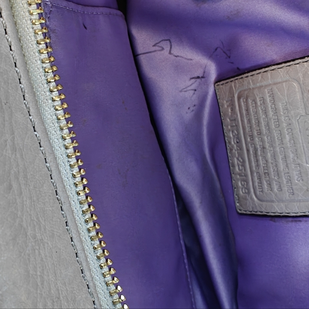 Coach Metallic Leather Satchel with Gold Details - Picture 4 of 8